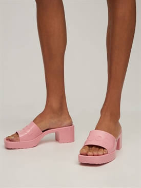 Gucci - Sandalias planas de goma 60mm - Rosa | Luisaviaroma