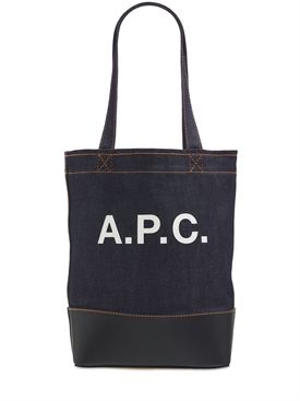 Axel small denim \u0026 leather tote bag 