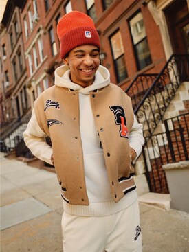 boss x russell athletic varsity jacket