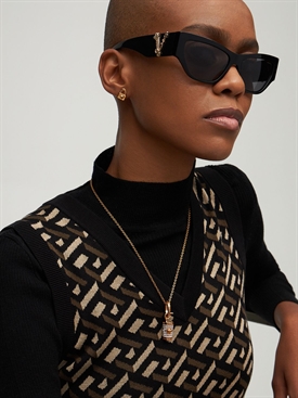 Versace - Virtus smooth squared acetate sunglasses - Black/Grey |  Luisaviaroma