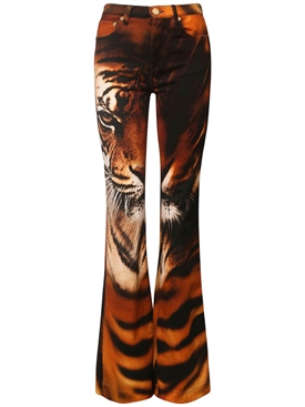 Roberto Cavalli - Tiger print flared 