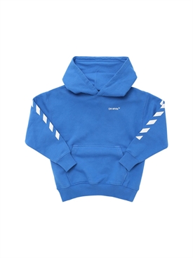 Off-White - Sudadera de felpa de algodón con capucha - Azul | Luisaviaroma