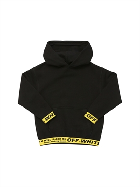Off-White - Felpa in cotone con cappuccio - Nero | Luisaviaroma
