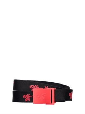 Off-White - Cintura con script off - Nero/Arancione | Luisaviaroma