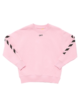 Off-White - Felpa in cotone con logo - Rosa | Luisaviaroma