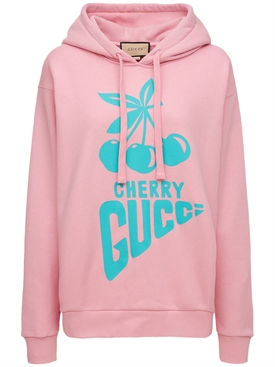 Gucci - Sudadera de algodón jersey con capucha - Sugar Pink | Luisaviaroma