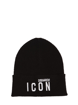 Dsquared2 - D2 icon light wool beanie 