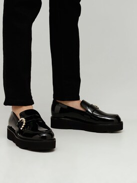 stuart weitzman black loafer