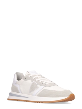 PHILIPPE MODEL - Tropez suede \u0026 nylon running sneakers - White |  Luisaviaroma