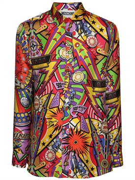 Moschino - Pinball print silk shirt 