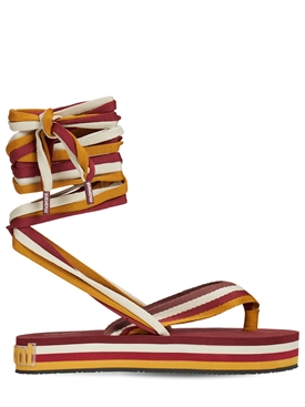 Isabel Marant - Sandalias tuoni de piel con cordones 30mm - Burdeos/Verde |  Luisaviaroma