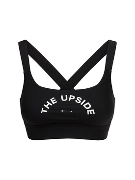 The Upside - Paola matte tech bra top w/ logo - Black | Luisaviaroma