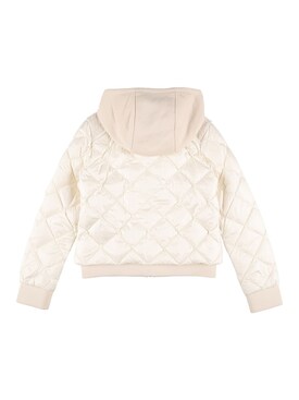 Moncler - Monilya nylon & teddy down jacket - White | Luisaviaroma