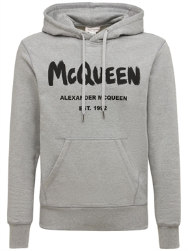 Alexander McQueen - Sudadera de algodón estampada - Gris Pálido |  Luisaviaroma