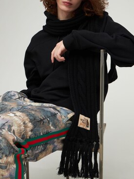 Gucci - X the north face wool scarf - Black | Luisaviaroma