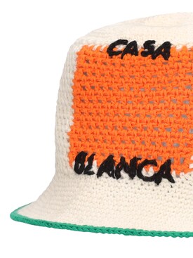 Casablanca - Logo crochet cotton bucket hat - | Luisaviaroma