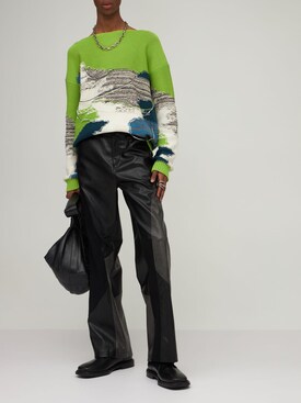 Andersson Bell - Franc intarsia cotton blend knit sweater - L.Green |  Luisaviaroma