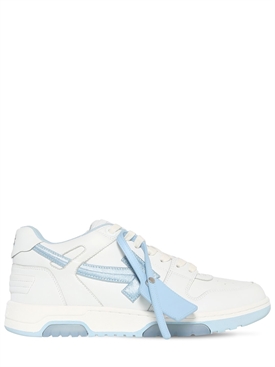 Off-White - Out of office leather low top sneakers - White/Blue |  Luisaviaroma