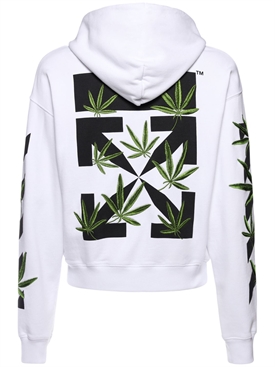 Off-White - Sudadera de jersey de algodón con capucha - Blanco/Verde |  Luisaviaroma