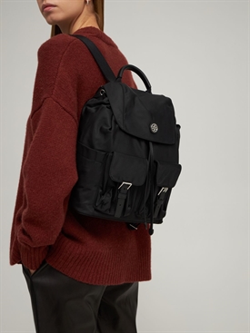 perry nylon flap backpack