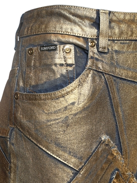 Tom Ford - Patchwork coated denim long 