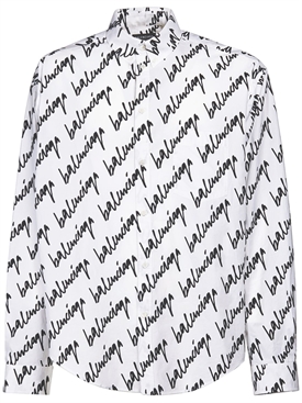 scribble logo cotton poplin shirt 