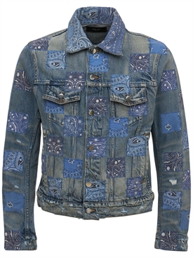 Amiri - Bandana check cotton denim 