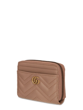 Gucci - Porta carte di credito gg marmont in pelle - Porcellana |  Luisaviaroma