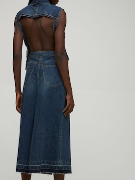 denim backless dress