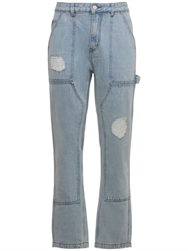 Homme + Femme La - Constructed distressed jeans - Blue | Luisaviaroma
