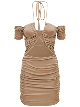 Third Form: Look through off-the-shoulder mini dress - Beige - women_0 | Luisa Via Roma
