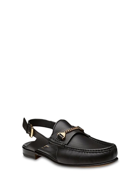 Hyusto - Sandalias tipo mocasines the dude de piel - Negro | Luisaviaroma