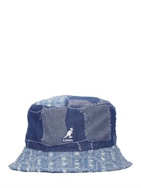 Kangol - Patchwork cotton denim bucket 