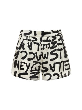 Monogram printed silk shorts - Stella McCartney - Women | Luisaviaroma