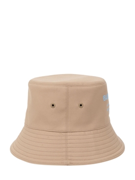 Logo embroidered cotton bucket hat 