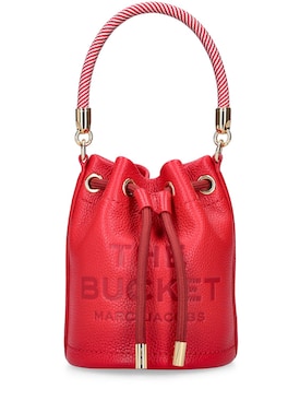 Marc Jacobs Leather Bucket Bag in Red