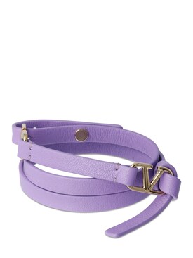 Valentino Logo Leather Wrap Bracelet