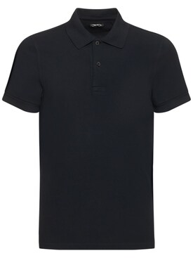 Tom Ford - Tennis s/s piquet polo - Black | Luisaviaroma