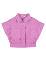 Veste en denim de coton logo en sequins Billieblush Fille