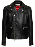 Alexander mcqueen outlet leather biker jacket