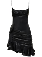 knee length dresses for ladies Alessandra Rich Black Mini Dress with Bow Neckline and Belt Detailing –  Sellier