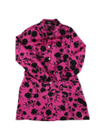 VERSACE Printed silk-twill mini shirt dress