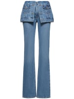 Straight denim jeans w/ front flaps - Coperni - Women | Luisaviaroma