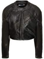 Acne cropped 2024 leather jacket