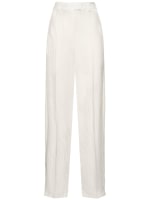 Jagger logo jacquard satin wide pants The Attico Women
