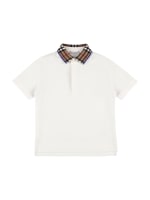 Burberry Logo Detail Cotton Piqué Polo Shirt Black