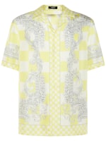 Chemise manches courtes en soie imprim medusa Versace Homme