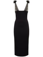 Jersey midi dress w/roses - Magda Butrym - Women  - Black - 34 FR