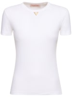 【関税・送料込】VALENTINO コットンジャージーリブTシャツ コットンジャージーリブtシャツ - Valentino - レディース