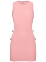 mach and mach dress pink Embellished stretch knit mini dress - Mach & Mach - Women